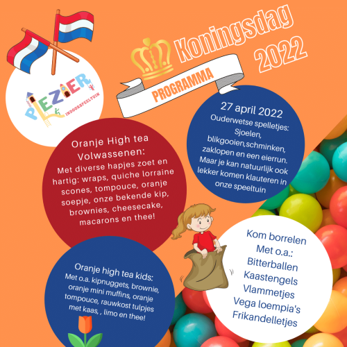 Koningsdag Indoorspeeltuin Plezier 2022 (Instagram-bericht) Koningsdag Indoorspeeltuin Plezier 2022 (Instagram-bericht)